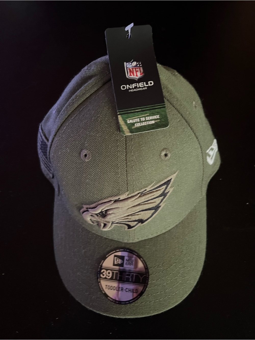 NFL Philadelphia Eagles Olive Green Kids 39THIRTY Hat